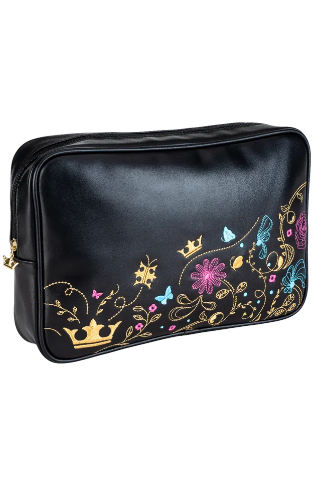 denman-beauty-pouch-bestickte-kosmetiktasche-f-r-haarb-rsten-reise-etui-und-gesc image 1