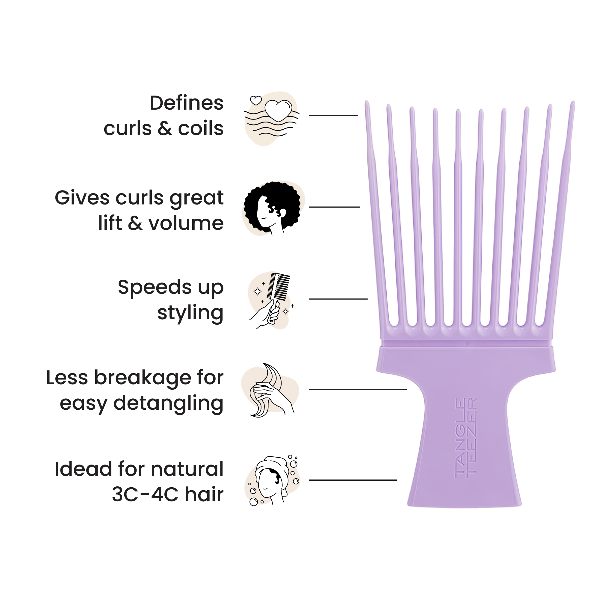 tangle-teezer-hair-pick-afro-pick-b-rste-f-r-locken-3c-4c-mit-volumen-amp-lift-l image 3