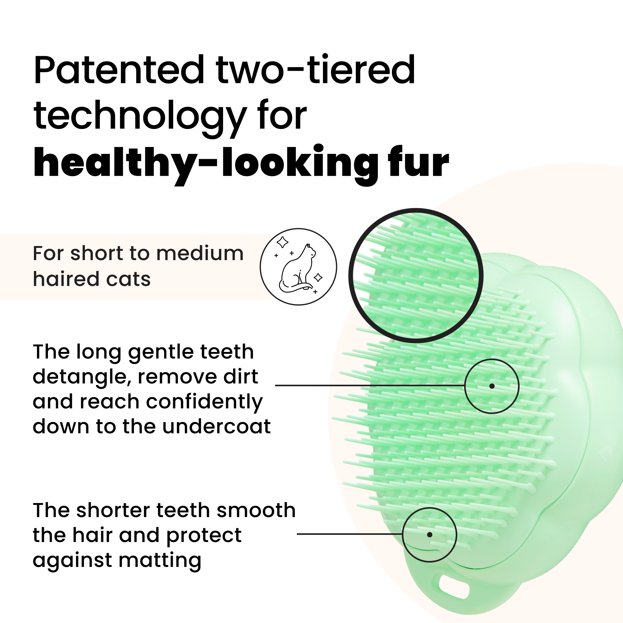 tangle-teezer-cat-grooming-brush-katzenb-rste-in-pfotenform-mit-two-tier-zahntec image 5